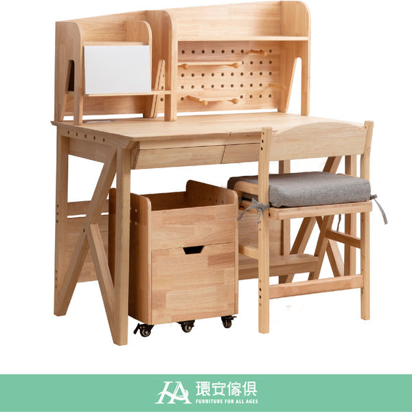 Explorista - Children Wooden Desk and Height Adjustable Chair - Wishful Set