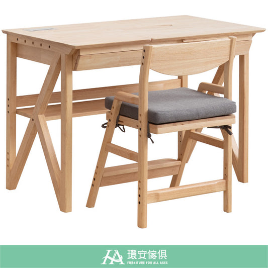 Explorista - Children Wooden Desk and Height Adjustable Chair - Basic Set