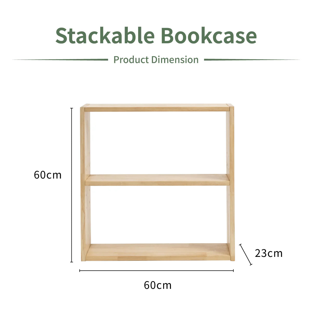 Rubber Solid Wood Stackable Bookcase