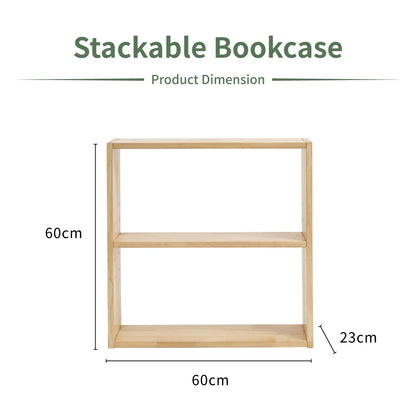 Rubber Solid Wood Stackable Bookcase